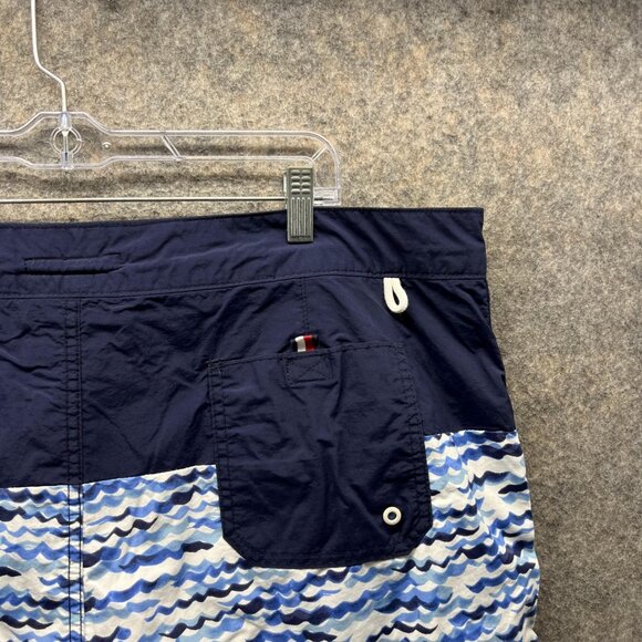 Tommy Hilfiger Shorts Men XXL Blue Navy Swimwear Polyester Button Trunks 2XL - Picture 10 of 12